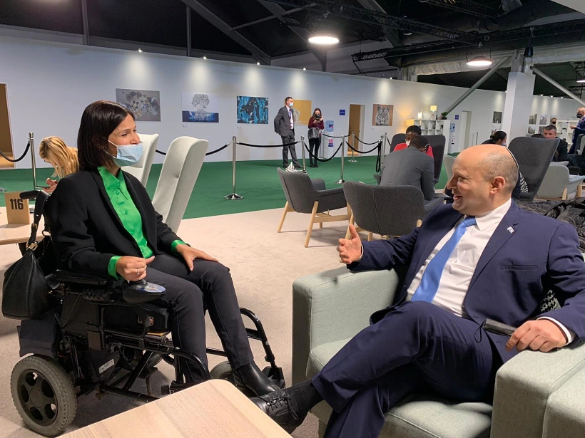 נפתלי בנט וקארין אלהרר בוועידת האקלים בגלאזגו