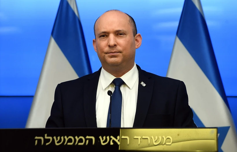 ראש הממשלה נפתלי בנט במסיבת עיתונאים לאחר אישור התקציב