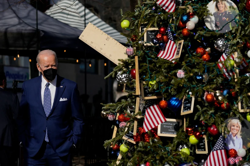 ג'ו ביידן עץ אשוח וושינגטון ארה''ב חג המולד