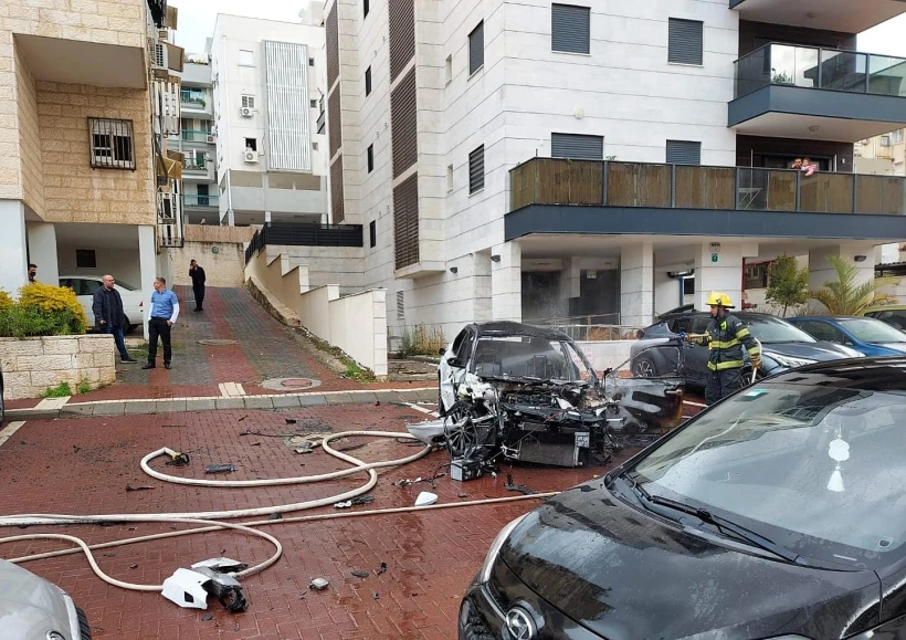 פיצוץ רכב בנס ציונה