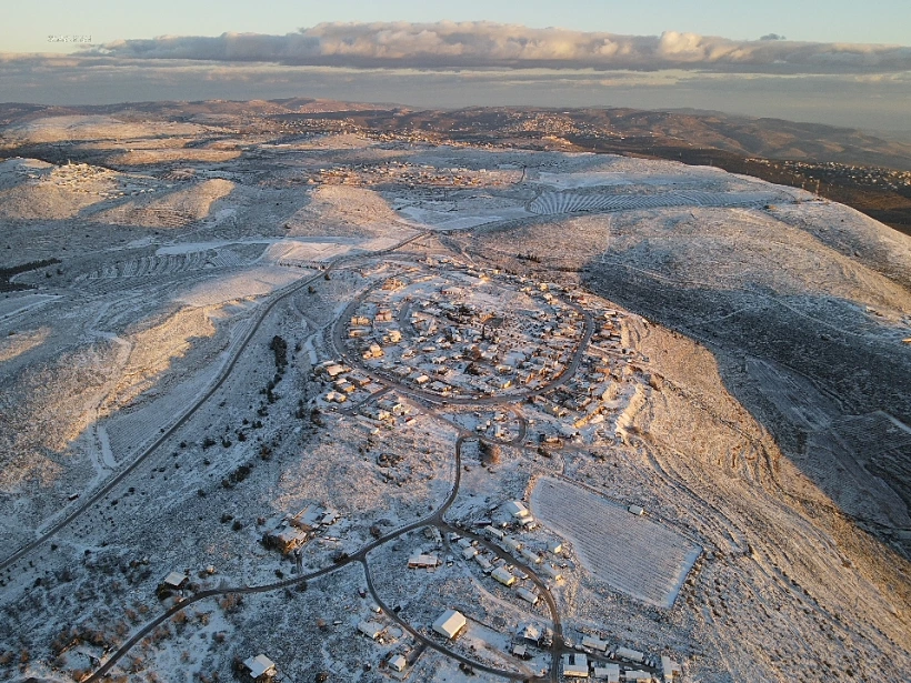 שלג בגבעות שילה שבבנימין