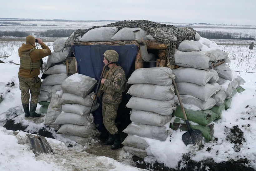Service Members Of The Ukrainian Armed Forces Stand Guard At Combat Positions In The Luhansk Region