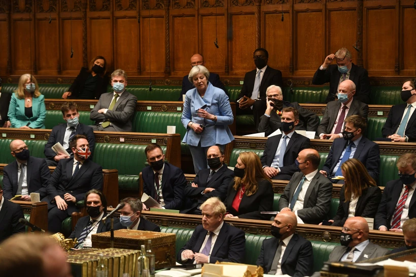 British Pm Johnson Gives A Covid 19 Statement At The Parliament In London