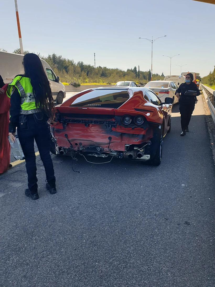 זירת התאונה בכביש 6