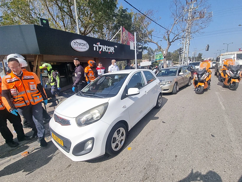 זירת התאונה בנתניה