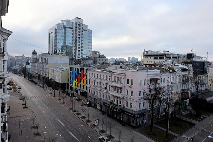 רחובות נטושים בקייב בירת אוקראינה