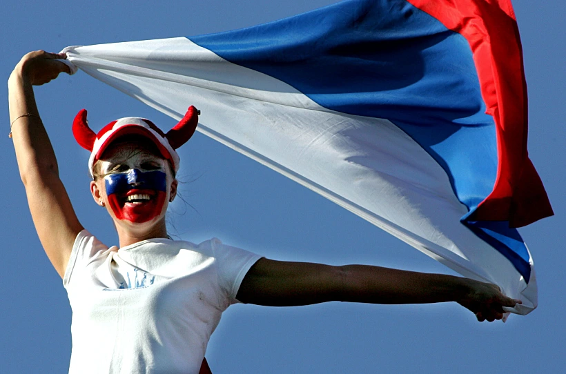 אוהדת נבחרת רוסיה בימים יפים יותר