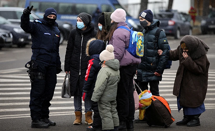 פליטים מאוקראינה בגבול פולין