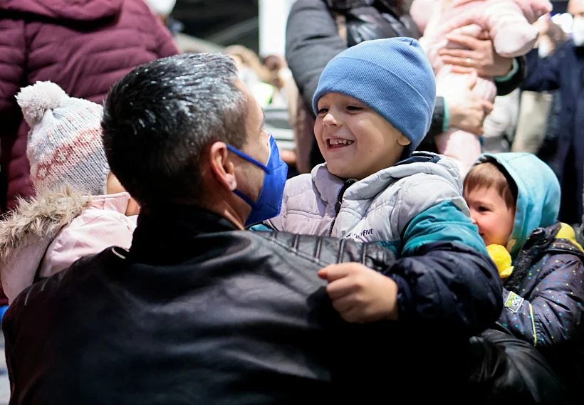 פליטים אוקראינים לאחר שהגיעו לגרמניה