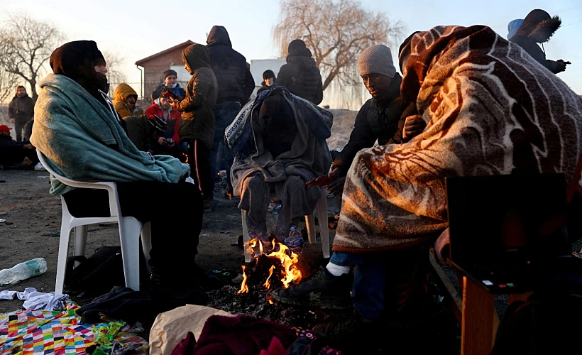 מחנה פליטים זמני בגבול פולין