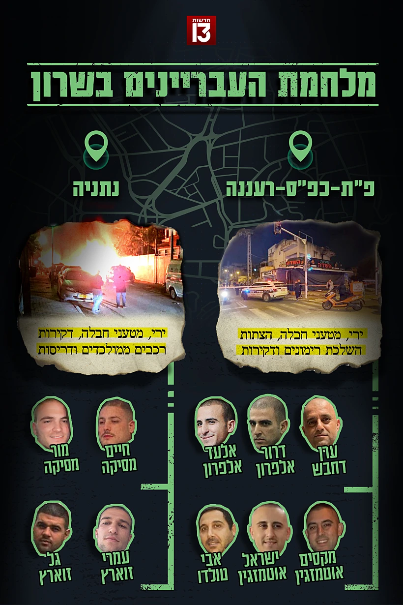 גרפיקה פשיעה פשע אזור השרון נתניה כפר סבא פתח תקווה עבריינים