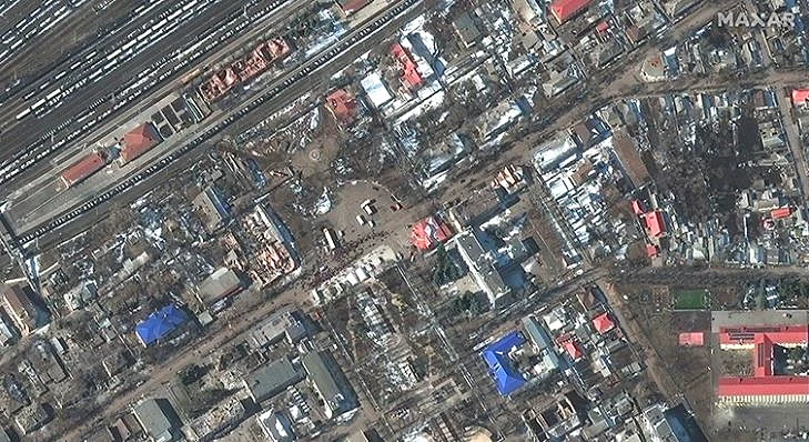 נזק מהפצצות רוסיות בצ'רניהיב