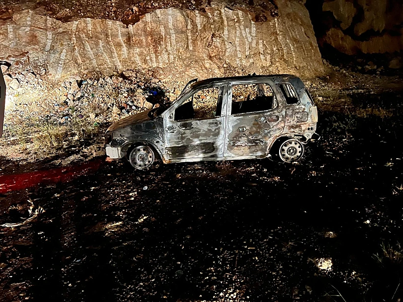 רכב המחבלים שנתפס בידי כוחות הביטחון
