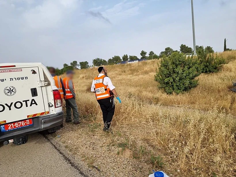 זירת התאונה בכביש 6