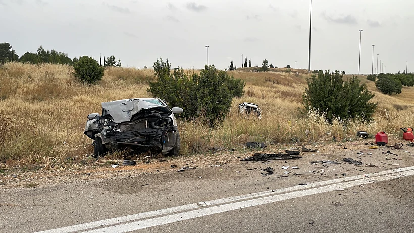 זירת התאונה בכביש 6