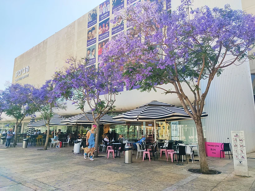 שלט שתלתה עירד מרציאנו במתחם הבימה בתל אביב נגד שחרורו המוקדם של אלון קסטיאל