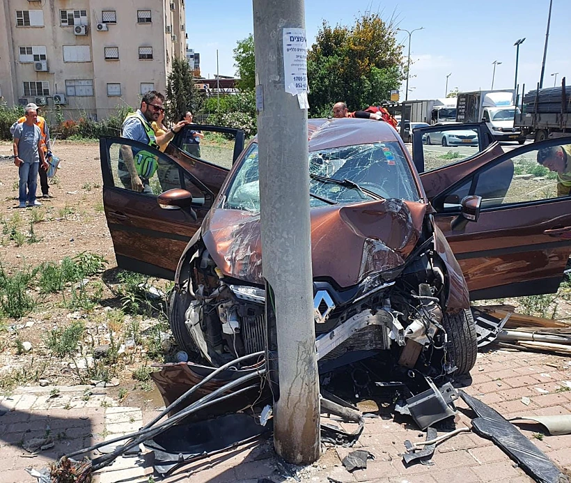 זירת התאונה בעפולה