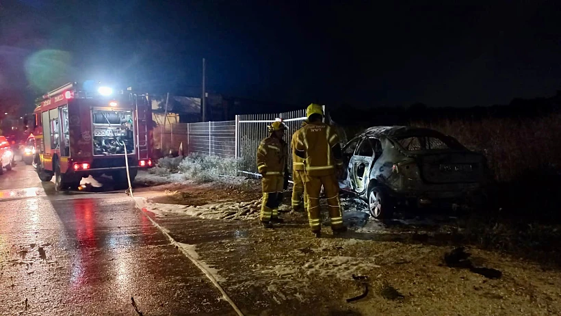 הרכב שעלה באש בכניסה לשפרעם