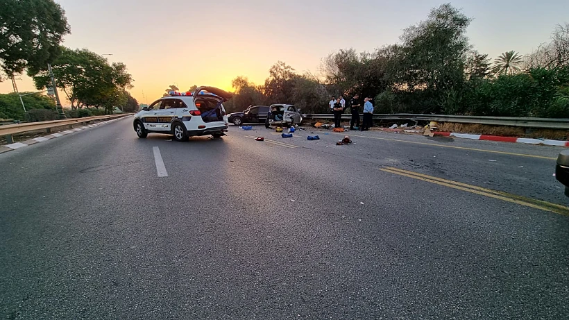 זירת הדריסה בכביש 412 בראשון לציון