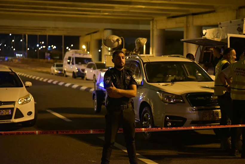 זירת הרצח הכפול בכביש 75 מתחת למחלף שער העמקים