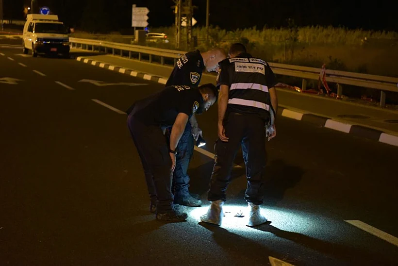 זירת הרצח הכפול בכביש 75 מתחת למחלף שער העמקים