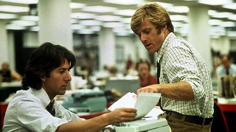 רוברט רדפורד ודסטין הופמן בתפקיד וודוורד וברנסטין