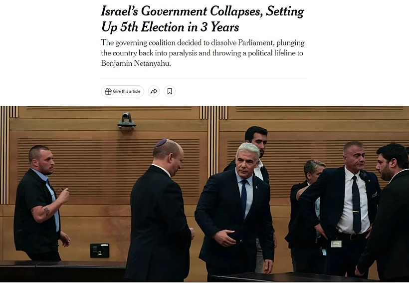 כותרת ניו יורק טיימס בחירות