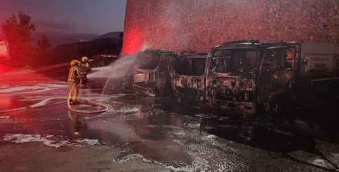 זירת השריפה במע'אר