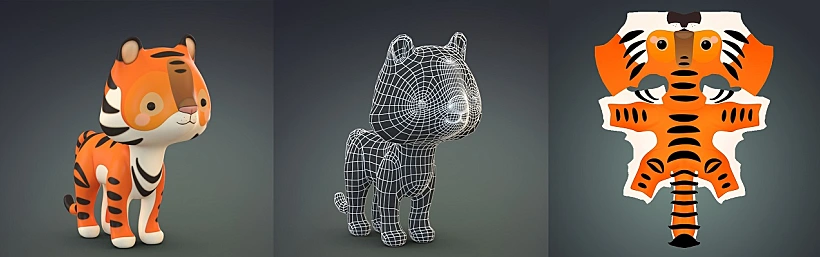 Cartoon Tiger Three Stages