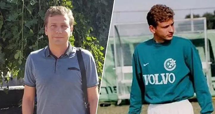 כדורגלן העבר סרגיי בלנצ'וק (מימין במדי מכבי חיפה)