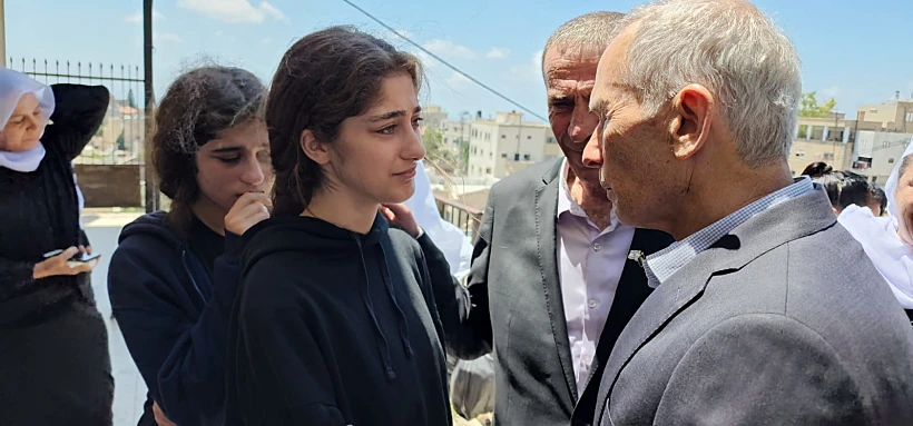 השר בר-לב בהלווייתו של האני אבו ריש, קצין שב''ס שטבע בעת שהציל את בתו