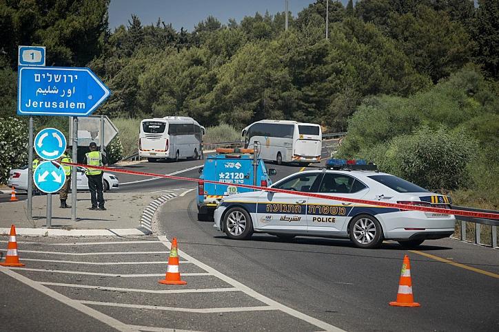 חסימת כביש 1 לירושלים לאחר הגעת ביידן לישראל