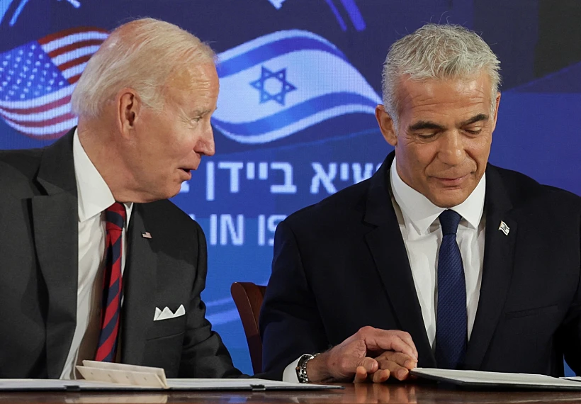 ראש הממשלה יאיר לפיד ונשיא ארה''ב ג'ו ביידן