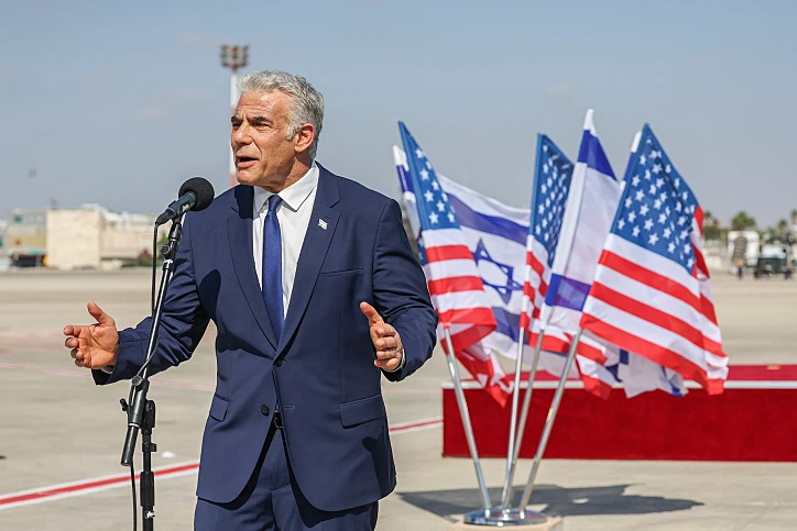 .רה''מ יאיר לפיד בנתב''ג אחרי המראת ביידן לסעודיה