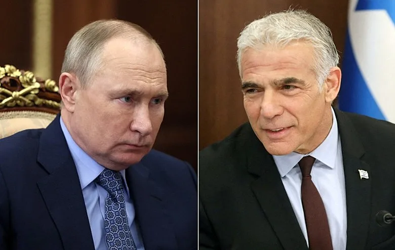ראש הממשלה יאיר לפיד ונשיא רוסיה ולדימיר פוטין