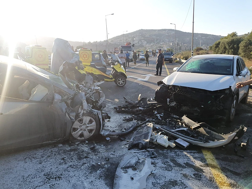 זירת התאונה בכביש 60