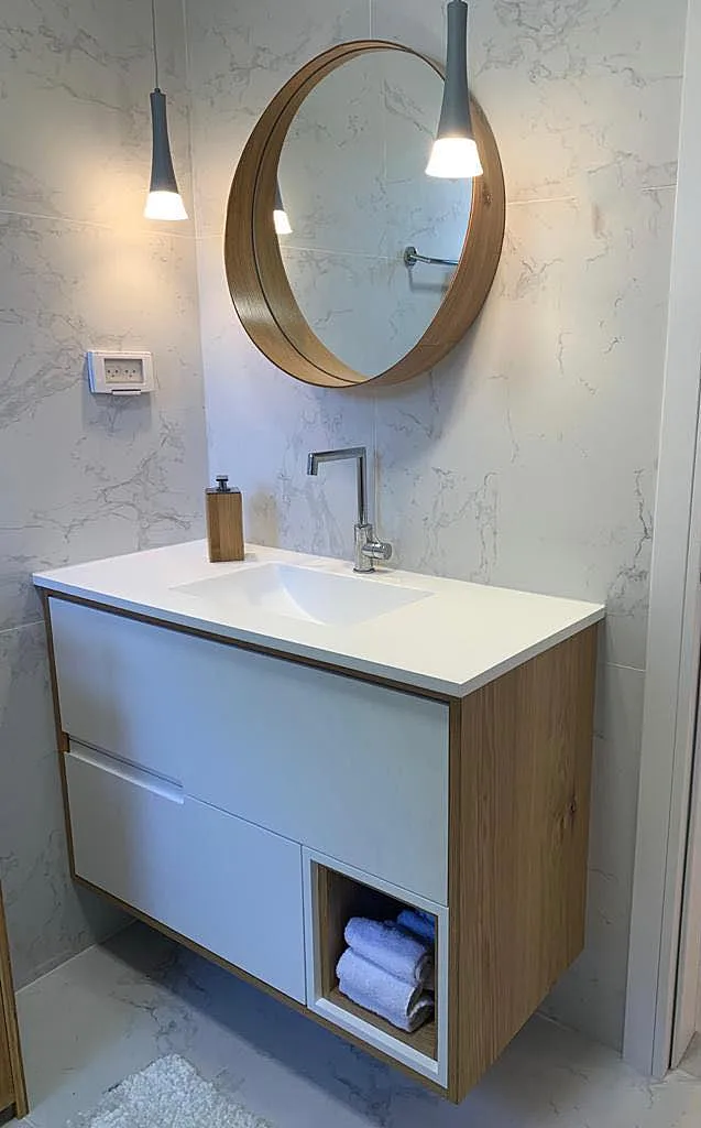 כיור אינטגרלי ושידה מותאמת