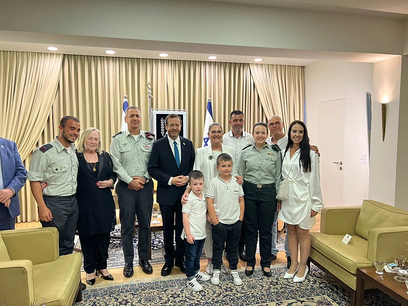 טקס הענקת דרגה לתא''ל נעמה רוזן גרימברג, המזכירה הצבאית הנכנסת בבית הנשיא