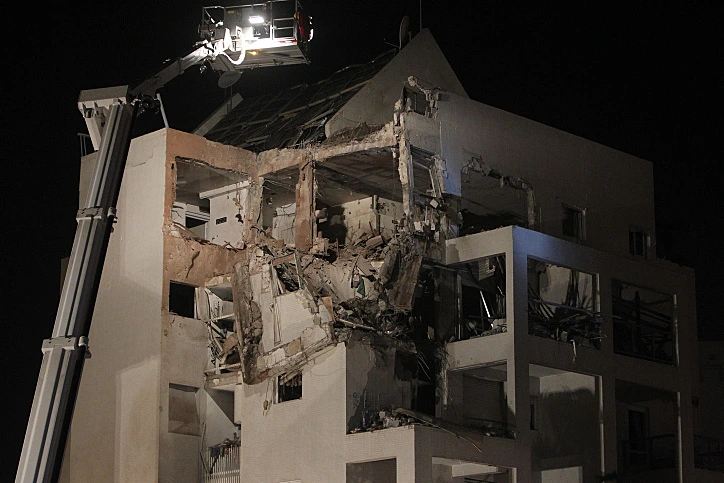 בניין שנפגע מרקטה במבצע עמוד ענן לפני עשור
