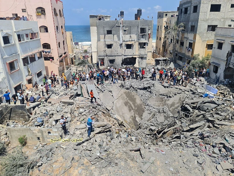 הרס לאחר תקיפת צה''ל בעזה