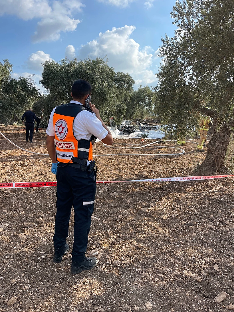 זירת התרסקות המטוס הקל