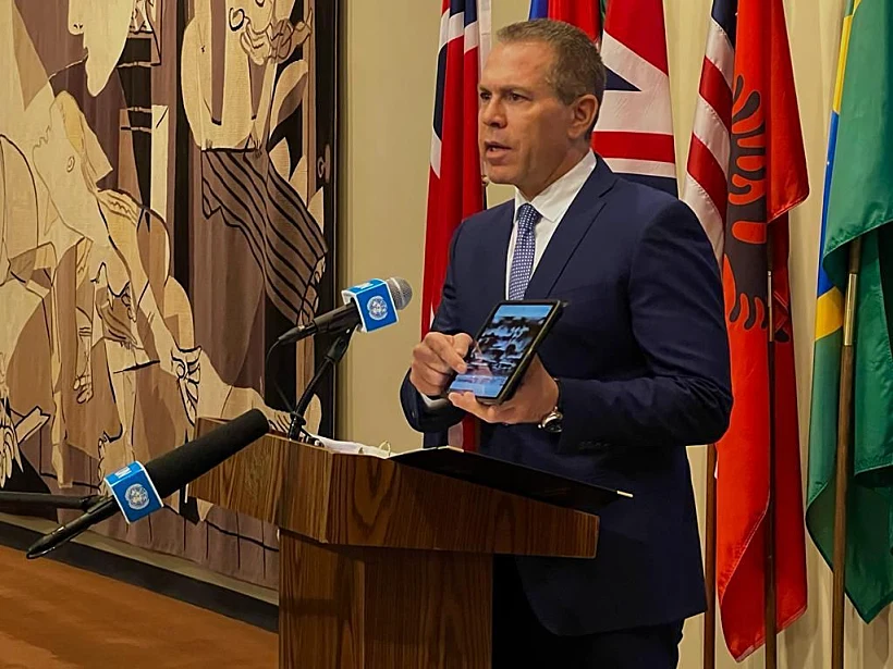 השגריר לאו"ם גלעד ארדן בהצהרתו