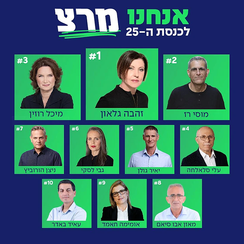 נבחרת מרצ לבחירות 2022