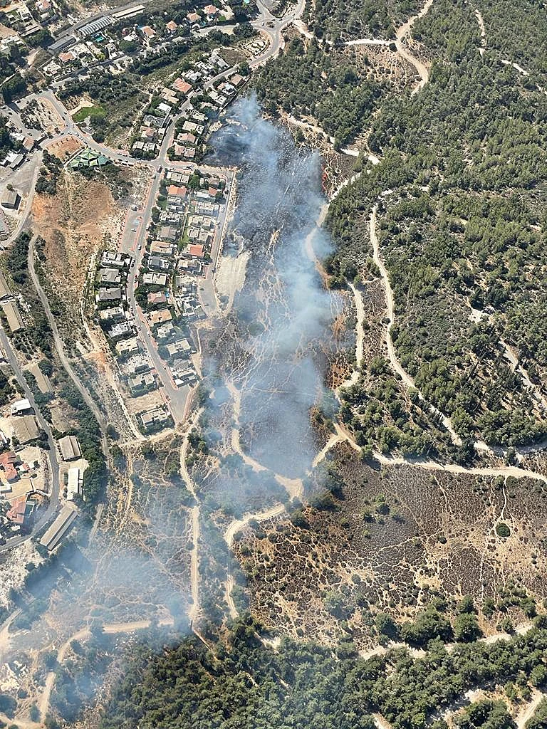 השריפה ביער הנשיא בסמוך לישוב תרום