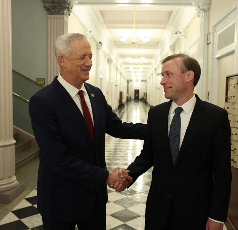 שר הביטחון בני גנץ עם היועץ לביטחון לאומי של ארה''ב ג'ייק סאליבן