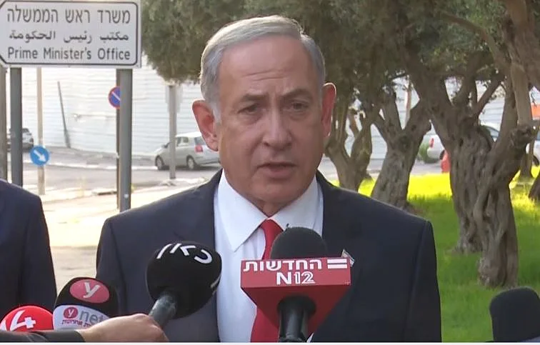 בנימין נתניהו בסיום פגישת העדכון עם לפיד