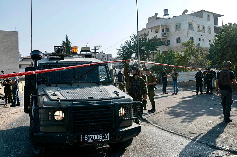 כוחות צה''ל בזירת הפיגוע בחברון