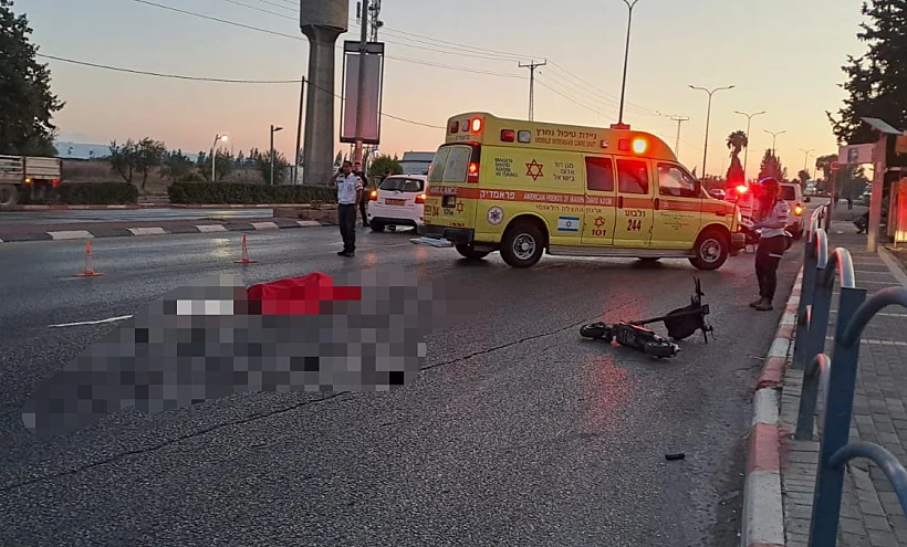 זירת תאונת הקורקינט בעפולה