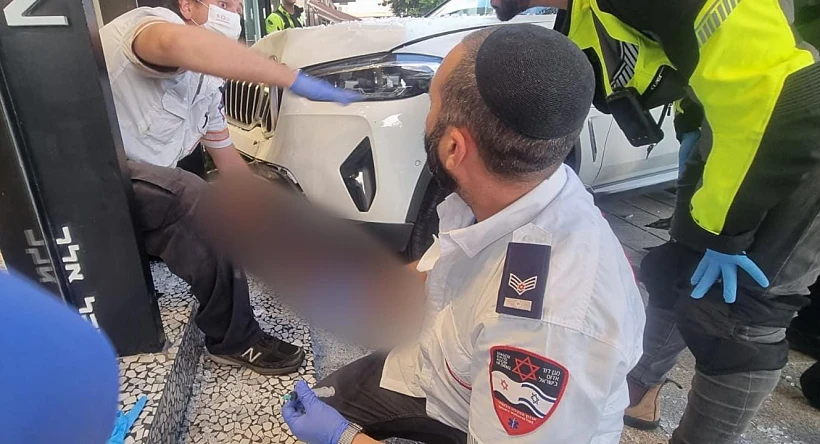 זירת התאונה בכיכר המדינה