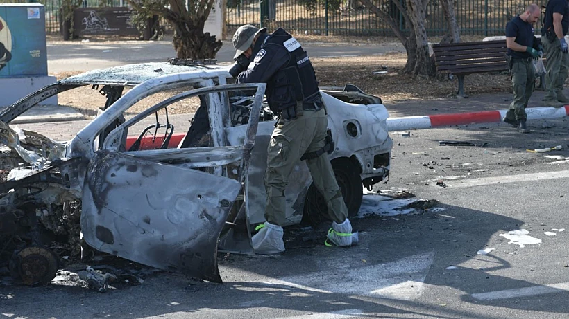 זירת פיצוץ הרכב בעכו